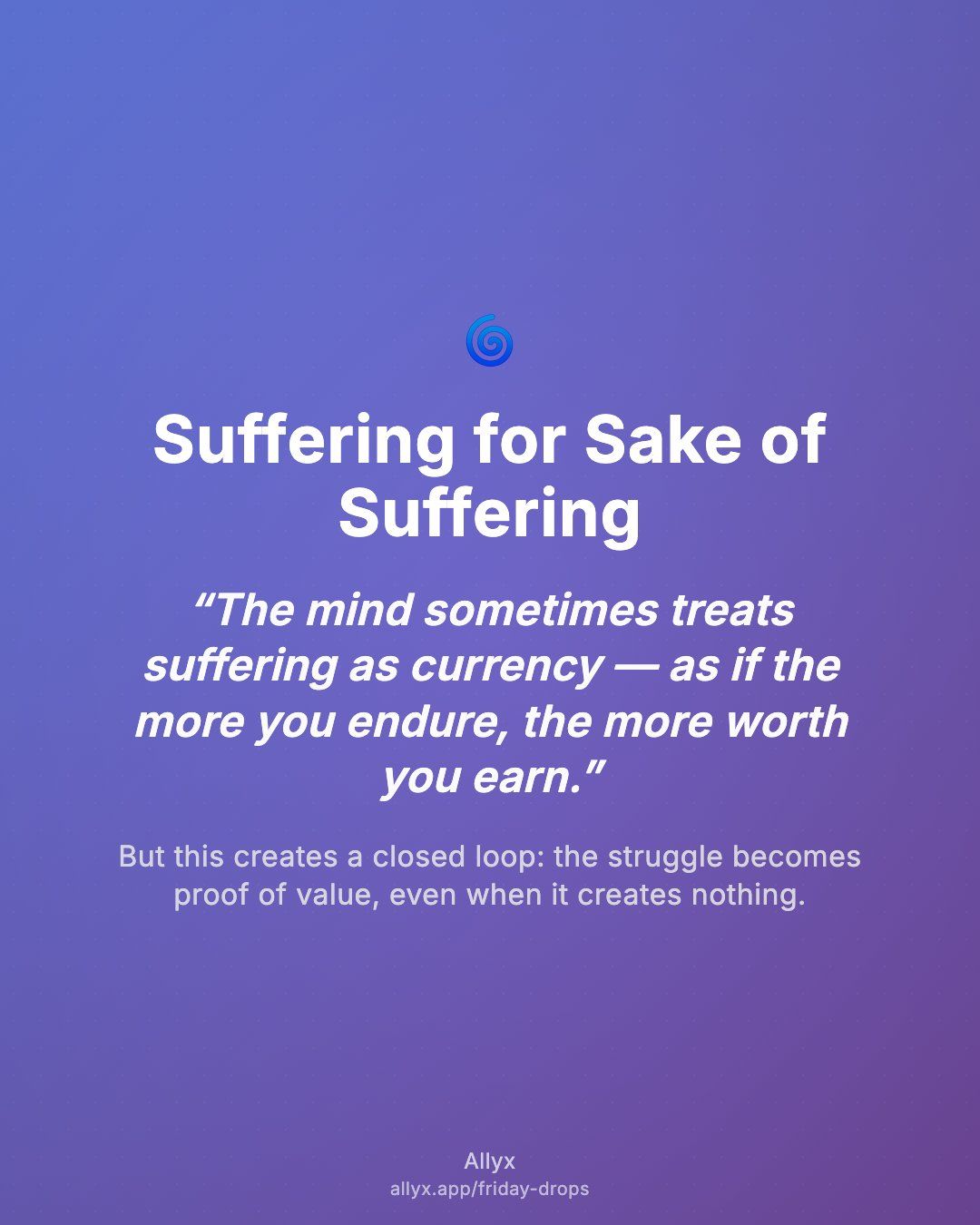Shareable quote card for Suffering for Sake of Suffering
