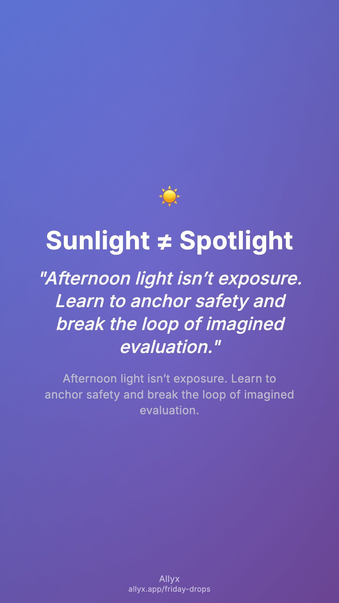 Shareable story card for Sunlight ≠ Spotlight