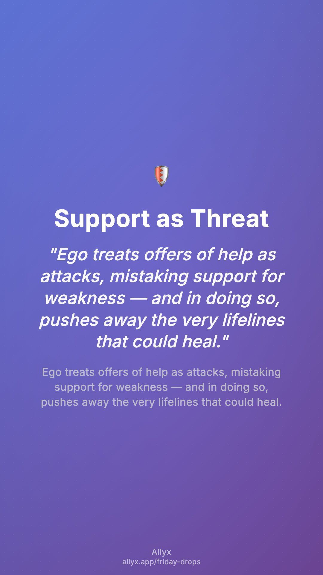 Shareable story card for Support as Threat