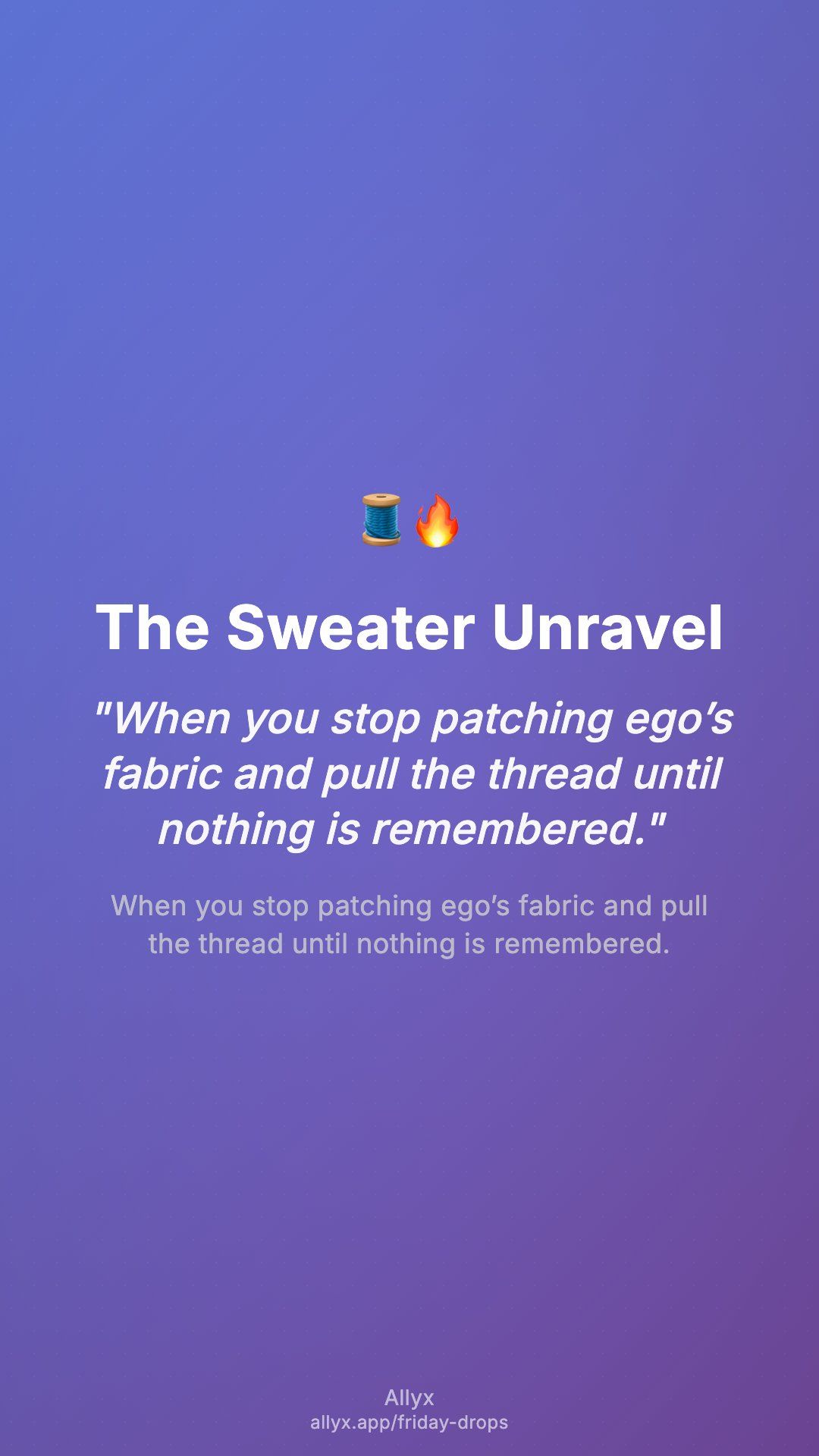 Shareable story card for The Sweater Unravel