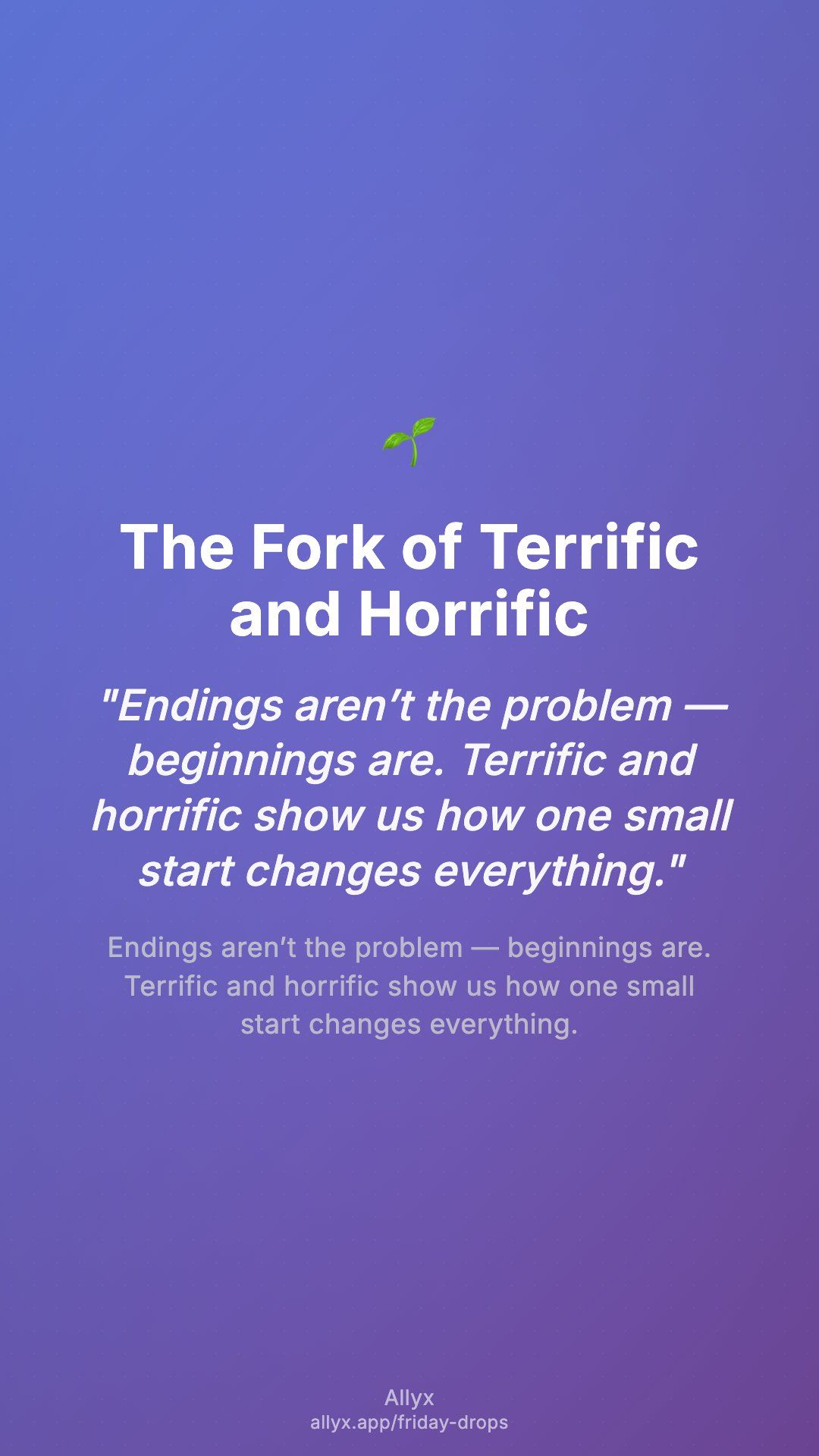 Shareable story card for The Fork of Terrific and Horrific