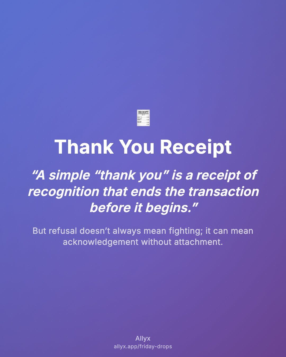 Shareable quote card for Thank You Receipt