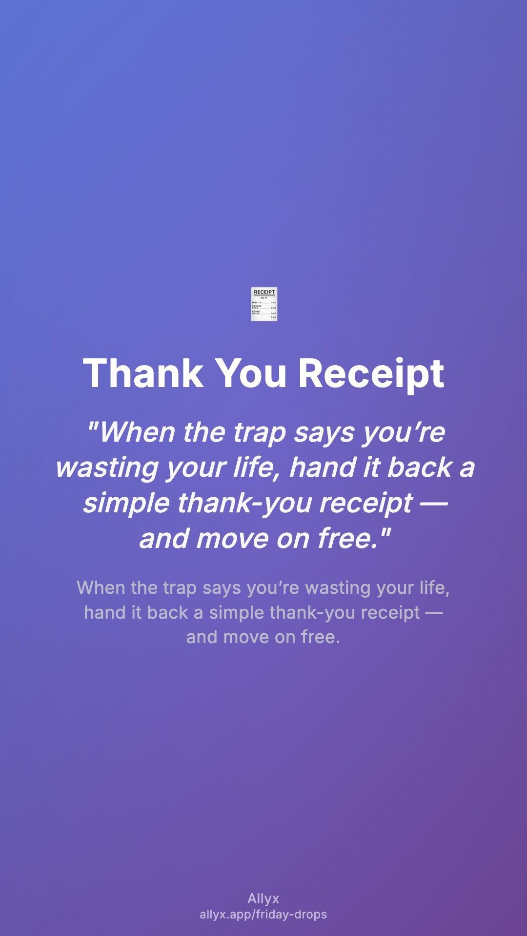 Shareable story card for Thank You Receipt