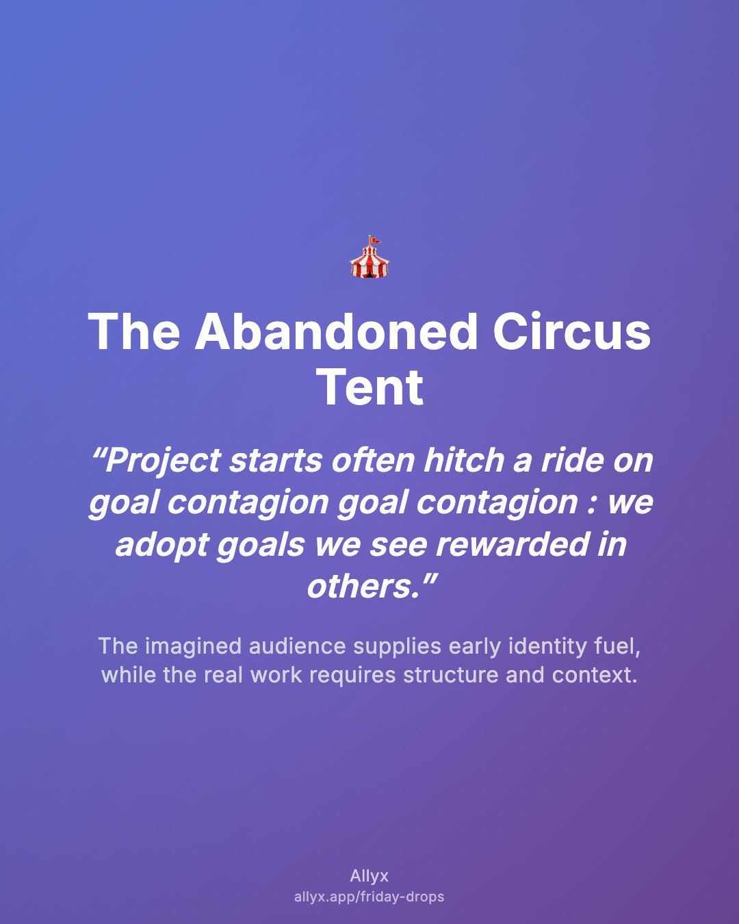Shareable quote card for The Abandoned Circus Tent