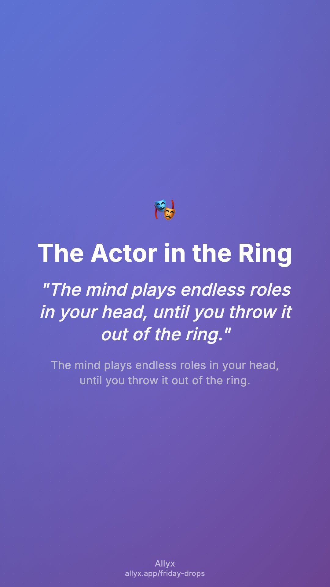 Shareable story card for The Actor in the Ring