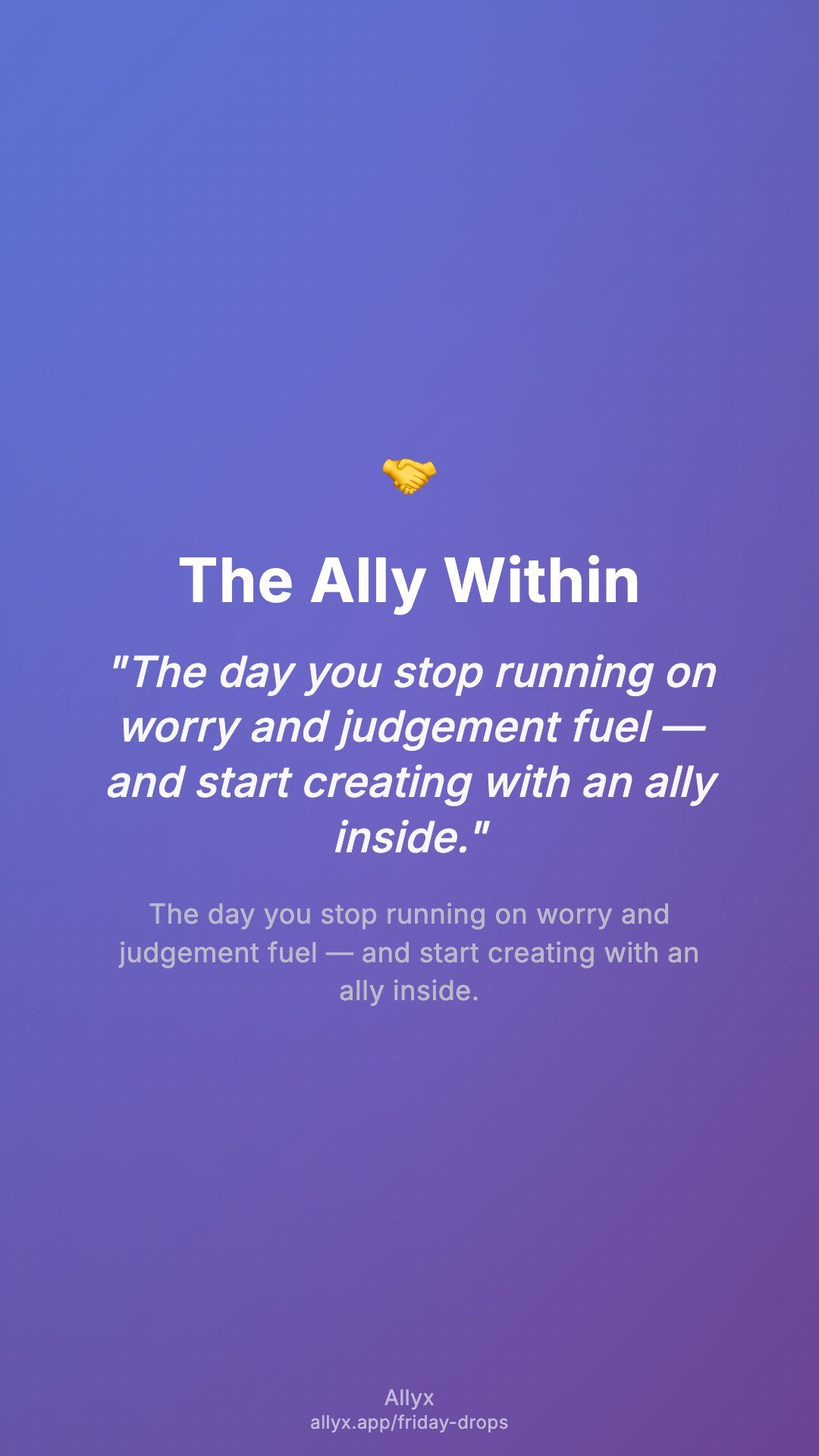 Shareable story card for The Ally Within