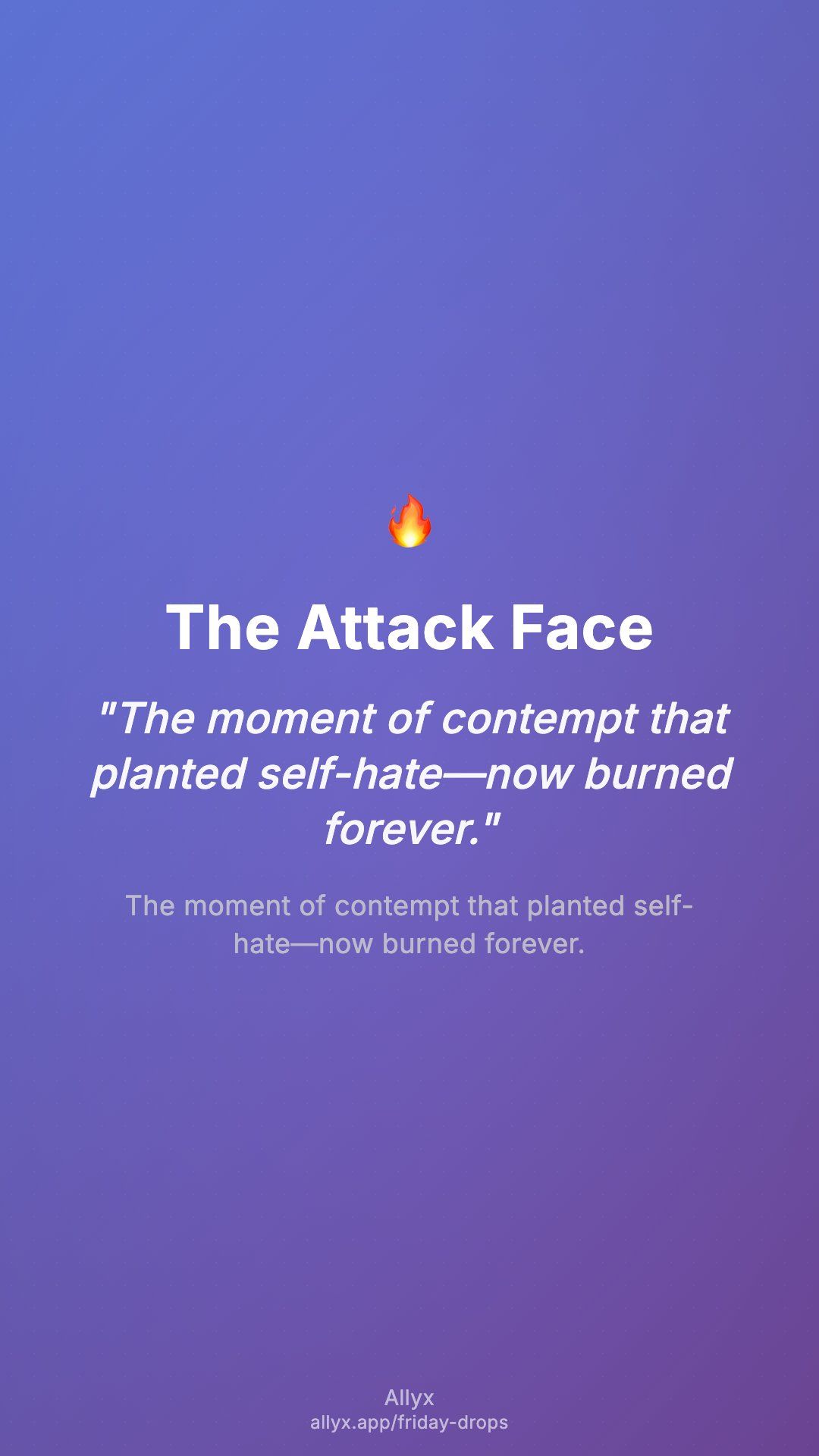 Shareable story card for The Attack Face