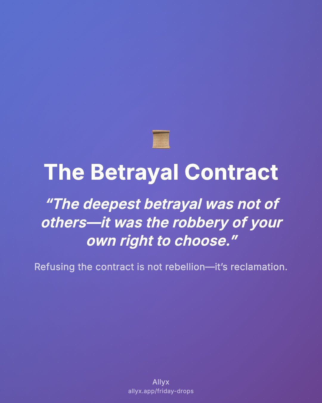 Shareable quote card for The Betrayal Contract