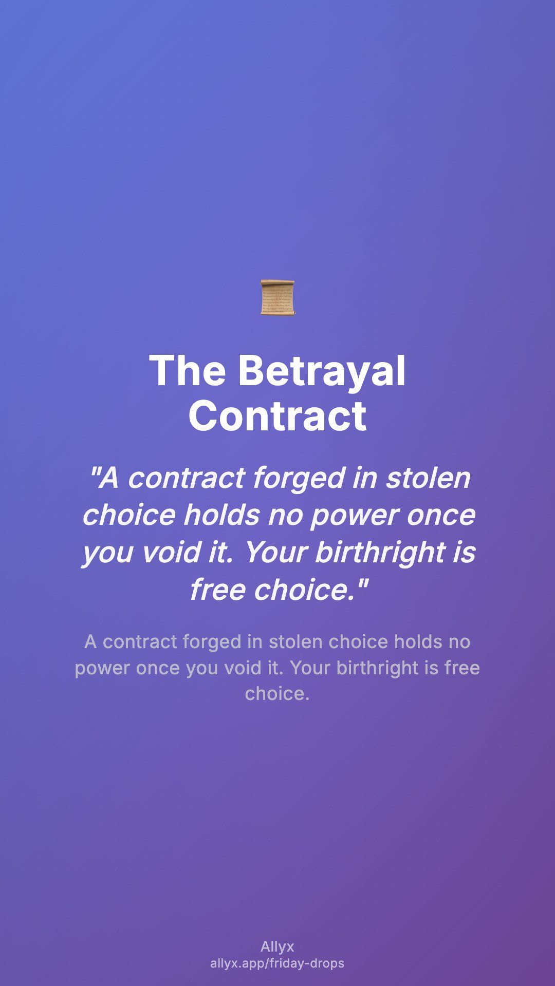 Shareable story card for The Betrayal Contract
