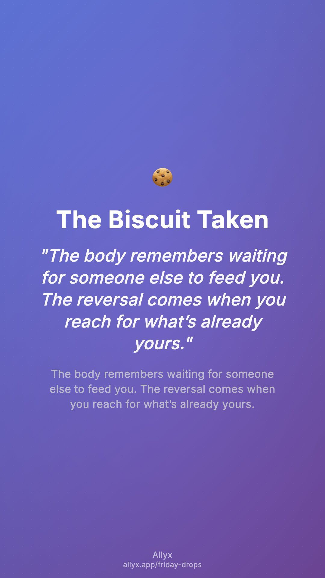 Shareable story card for The Biscuit Taken