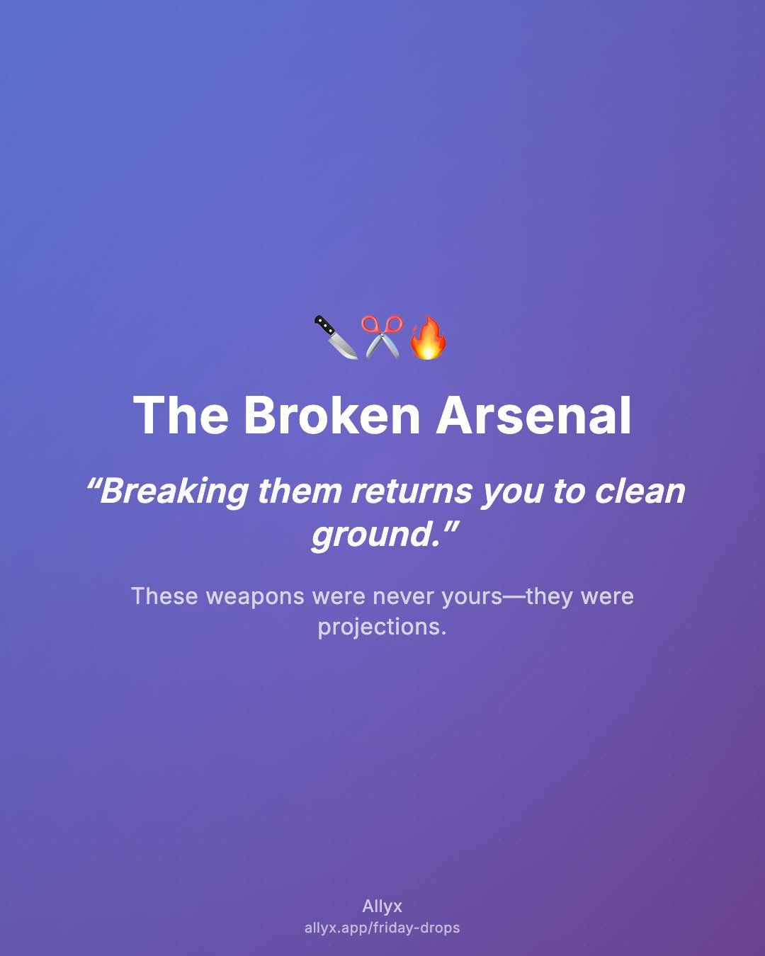 Shareable quote card for The Broken Arsenal