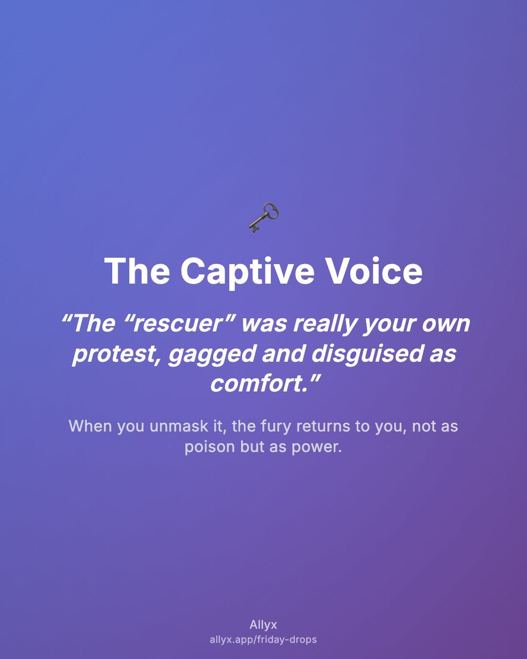 Shareable quote card for The Captive Voice