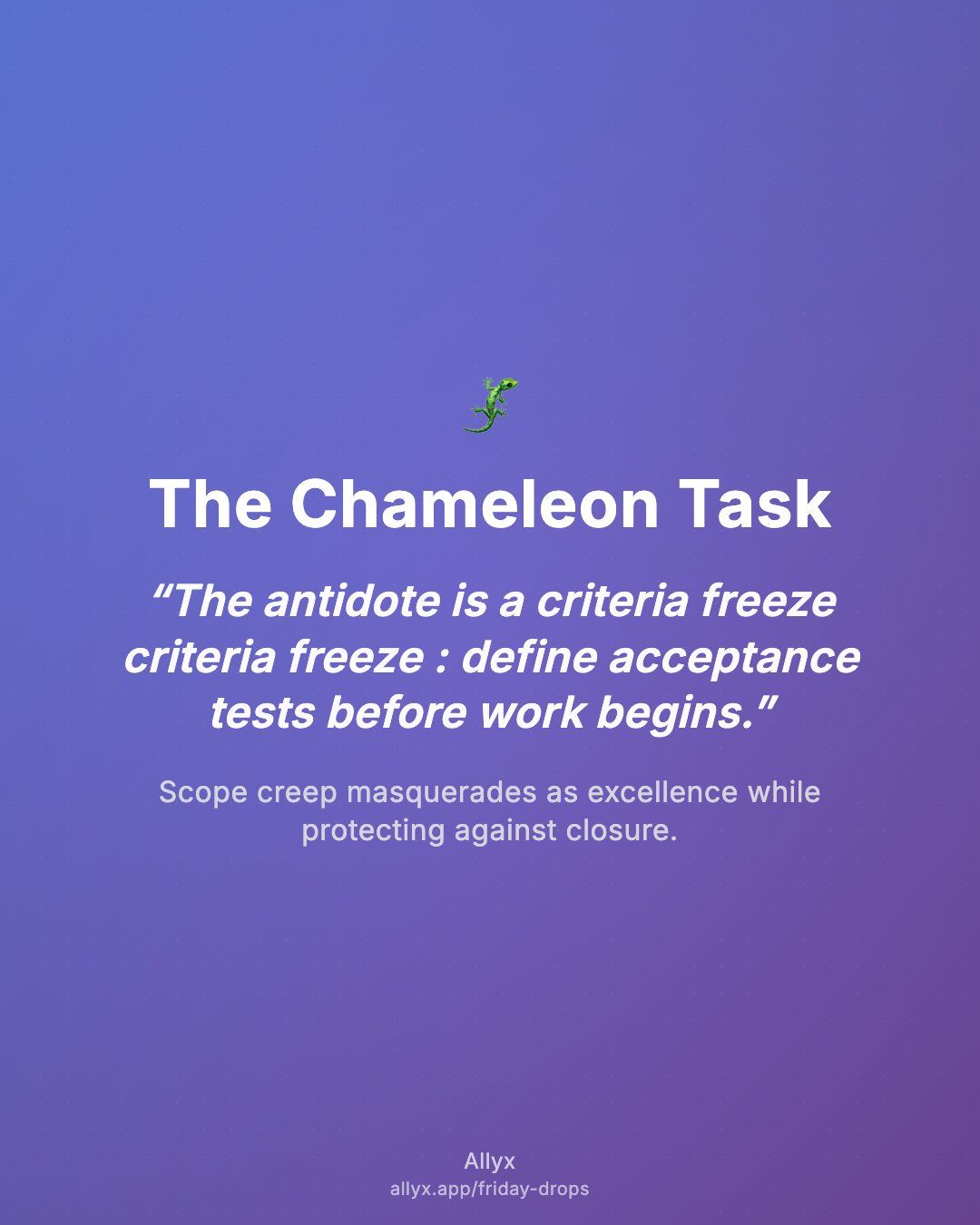 Shareable quote card for The Chameleon Task