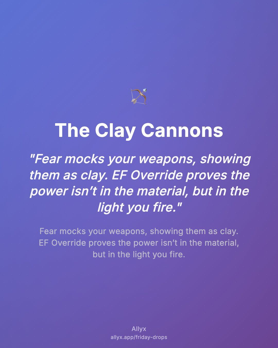 Shareable quote card for The Clay Cannons