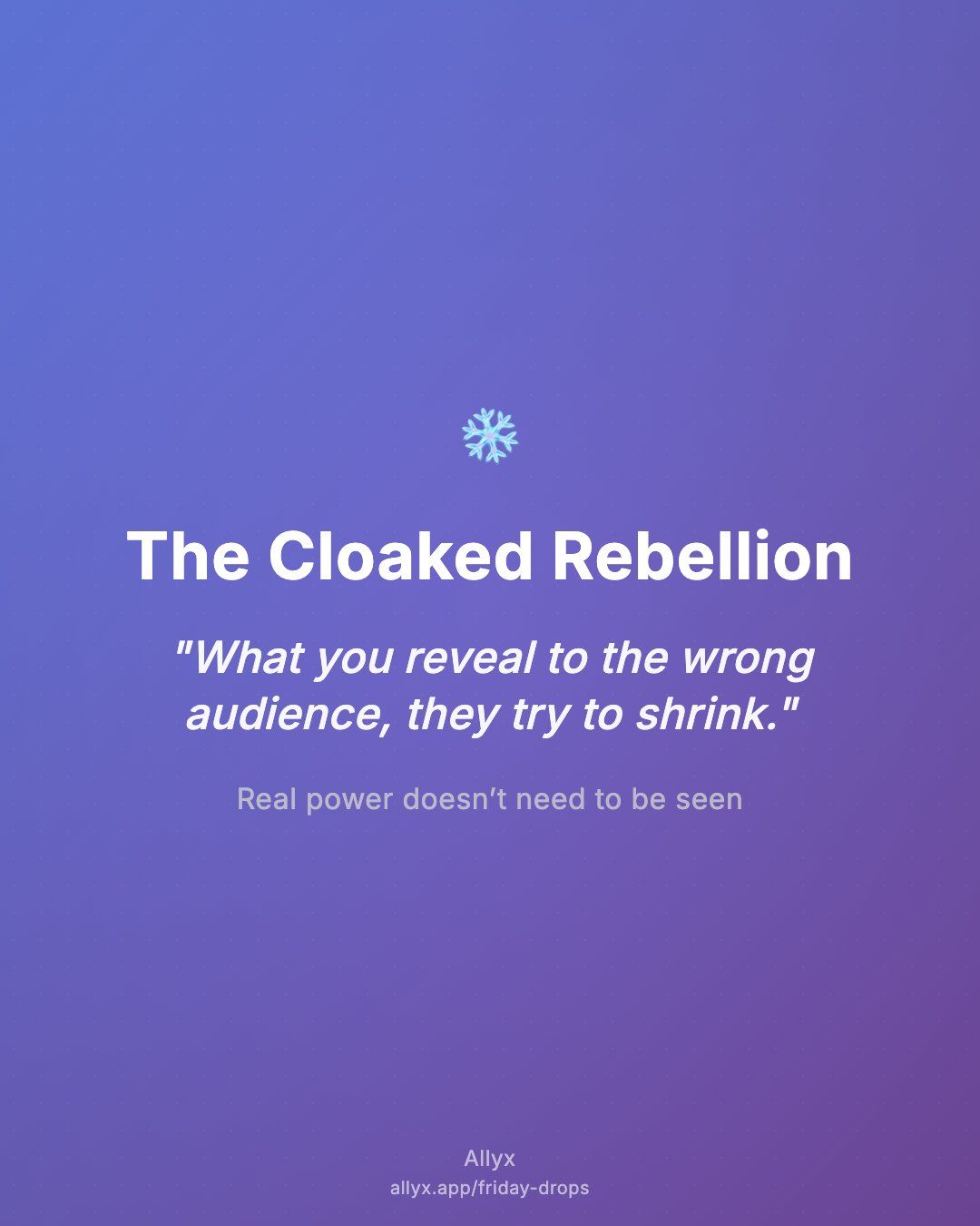 Shareable quote card for The Cloaked Rebellion