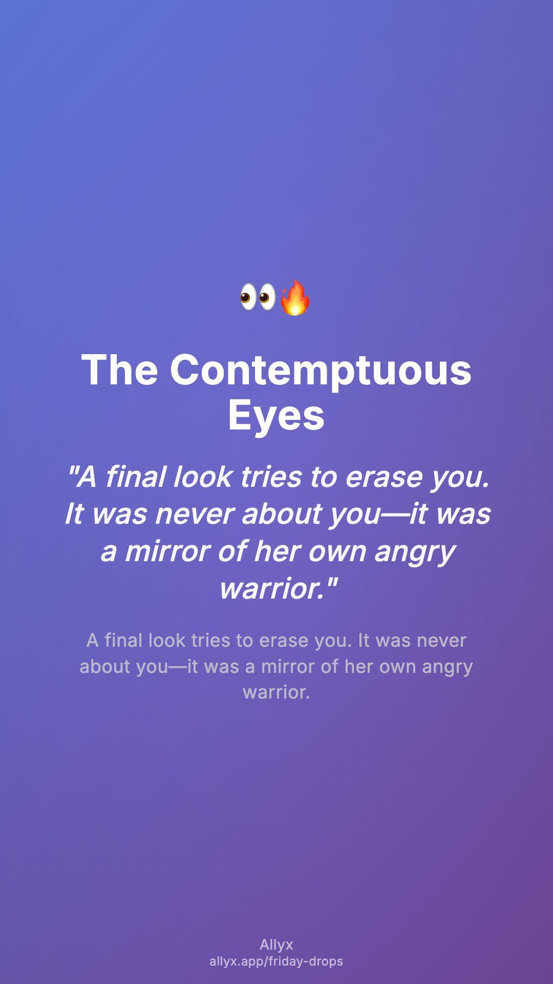 Shareable story card for The Contemptuous Eyes
