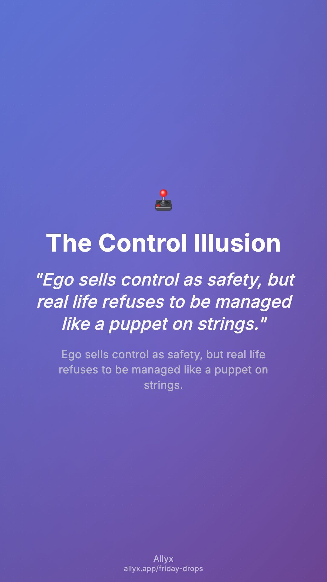 Shareable story card for The Control Illusion