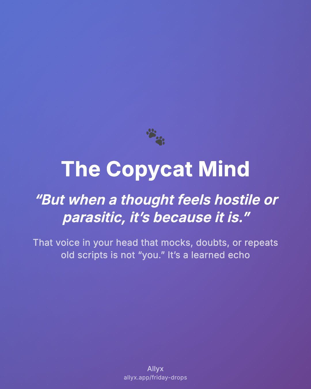 Shareable quote card for The Copycat Mind