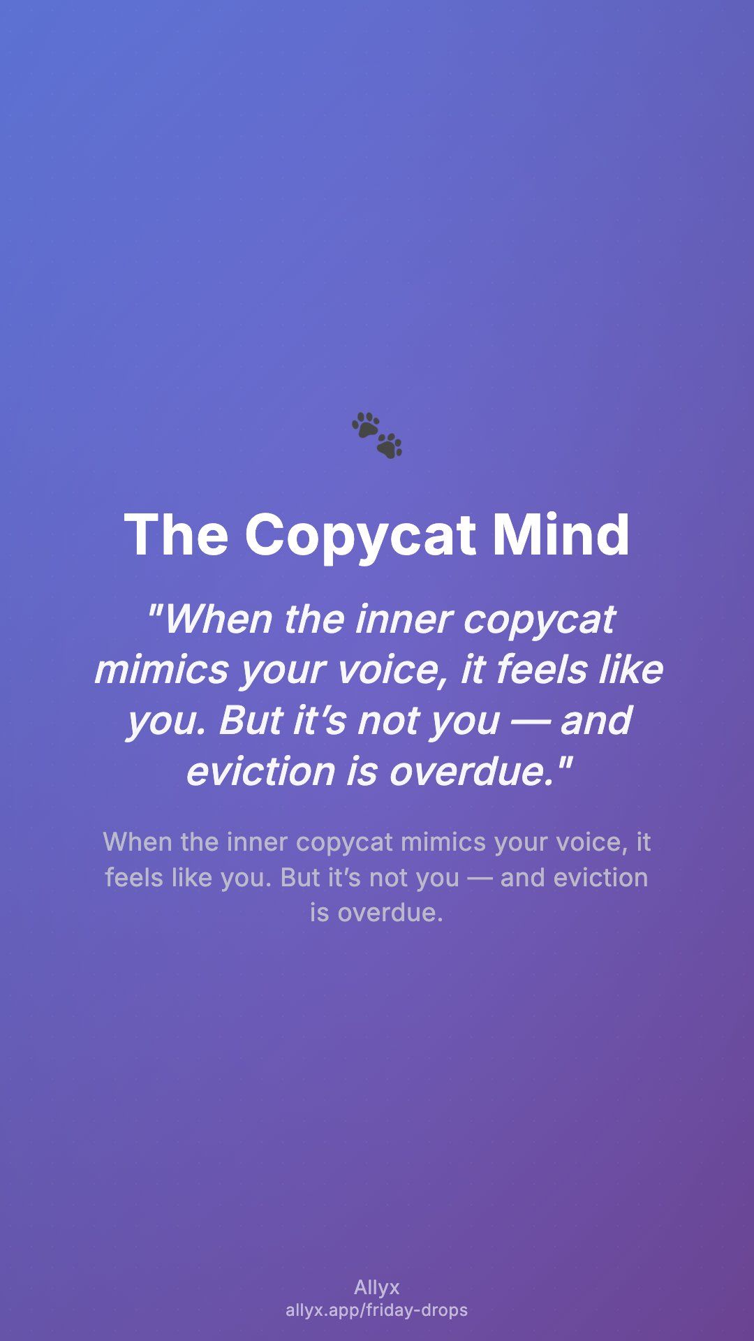 Shareable story card for The Copycat Mind