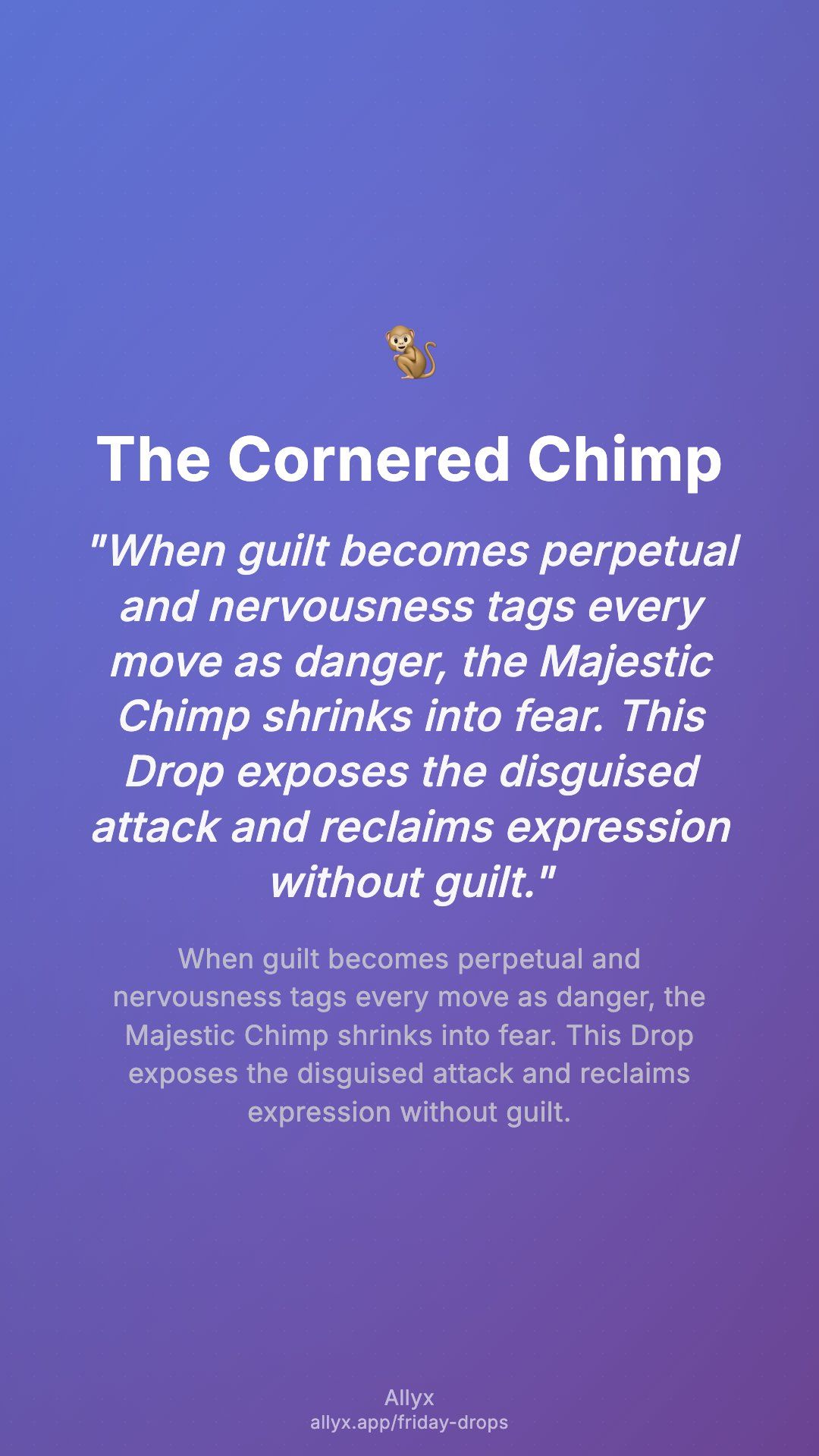 Shareable story card for The Cornered Chimp