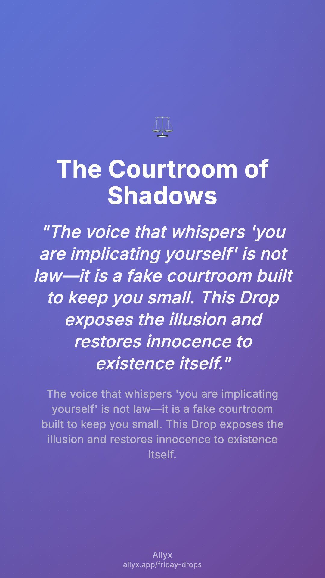Shareable story card for The Courtroom of Shadows