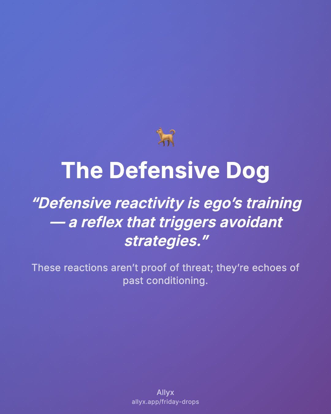 Shareable quote card for The Defensive Dog