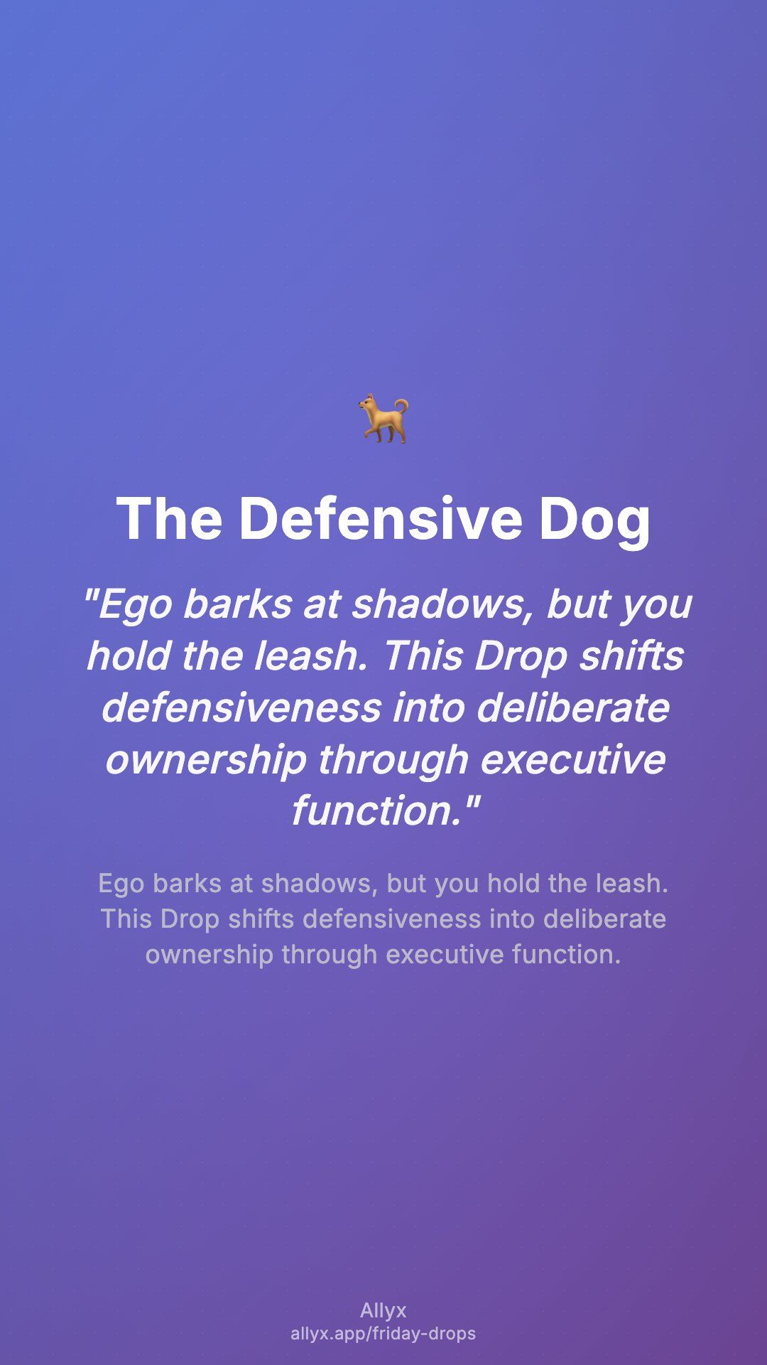 Shareable story card for The Defensive Dog