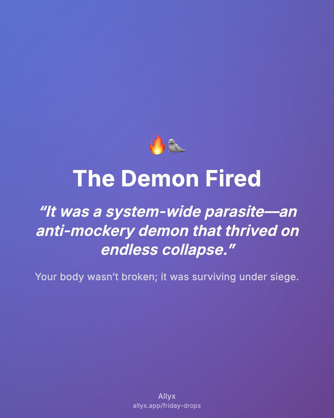 Shareable quote card for The Demon Fired