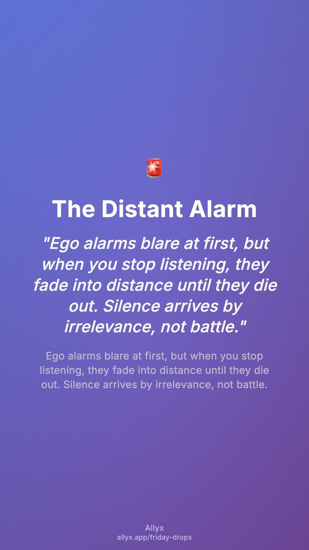 Shareable story card for The Distant Alarm