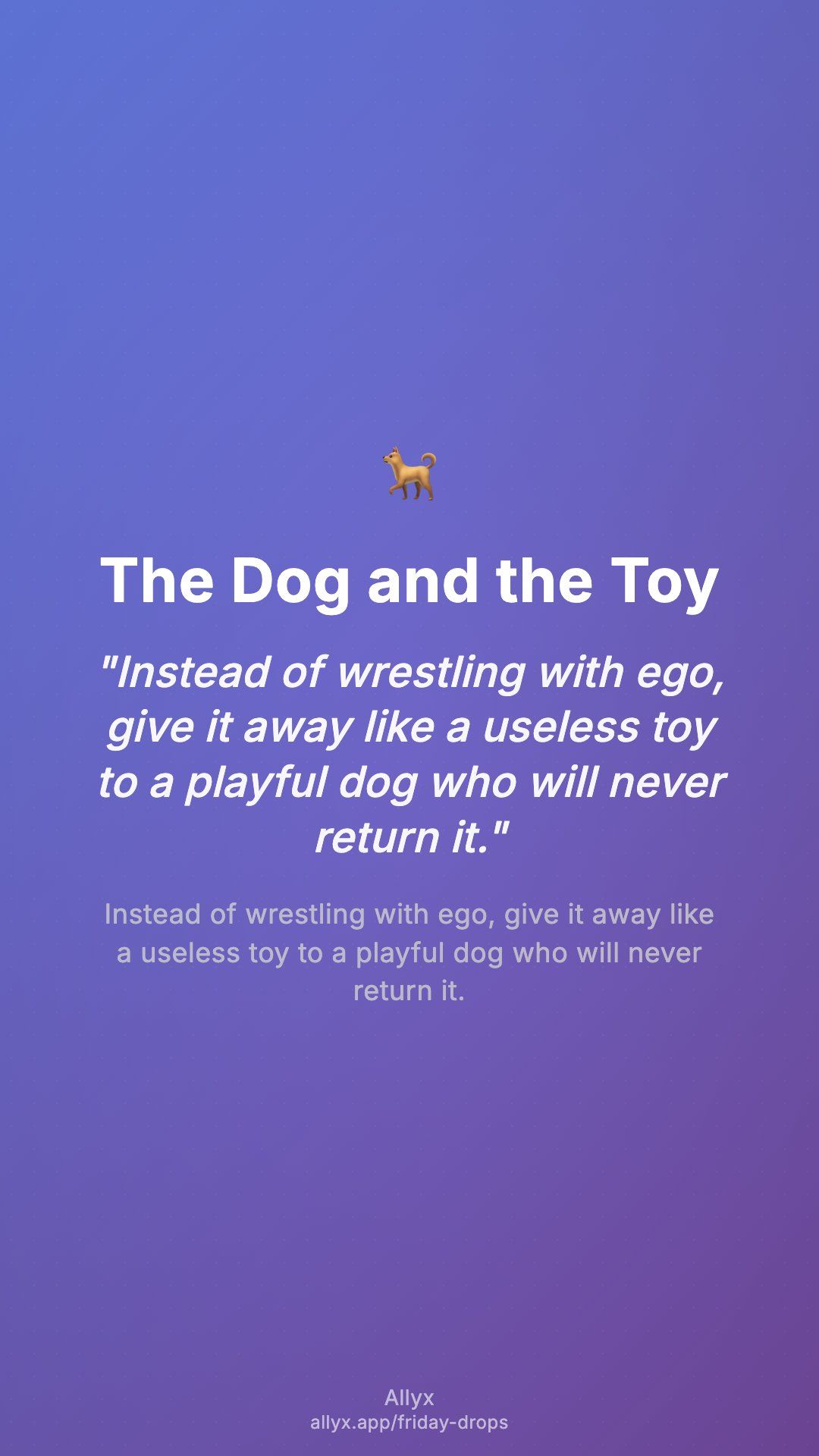 Shareable story card for The Dog and the Toy