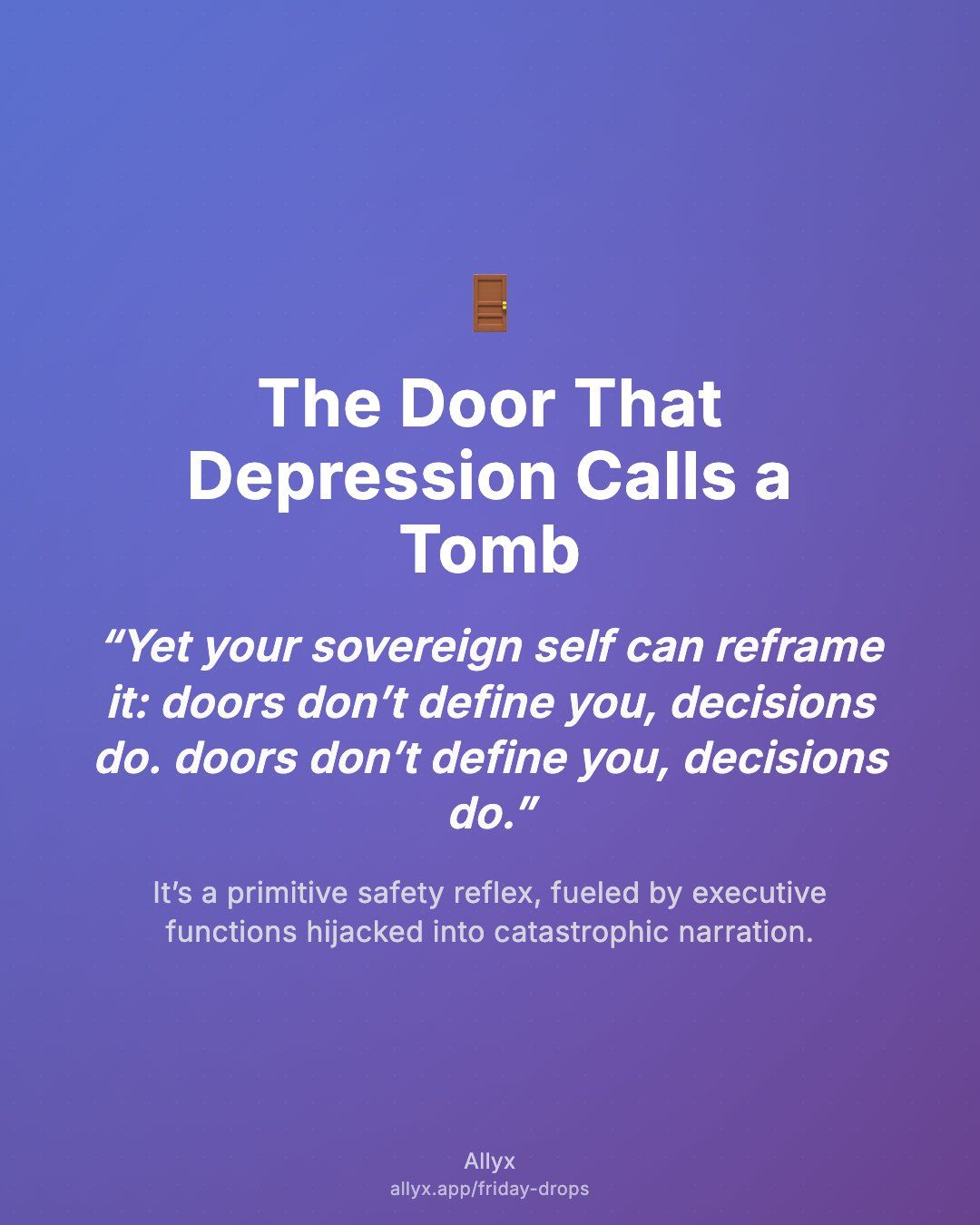 Shareable quote card for The Door That Depression Calls a Tomb