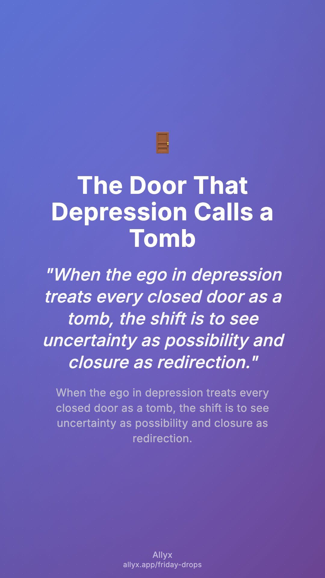 Shareable story card for The Door That Depression Calls a Tomb