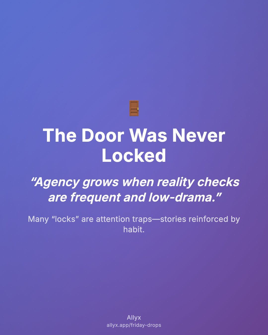 Shareable quote card for The Door Was Never Locked