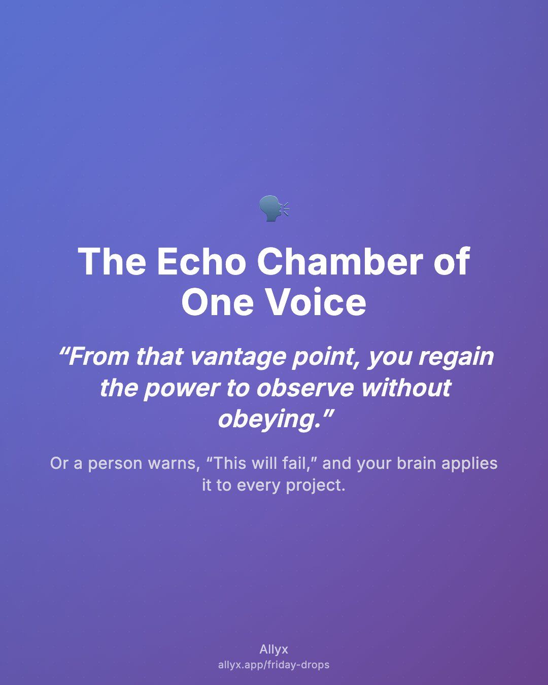 Shareable quote card for The Echo Chamber of One Voice