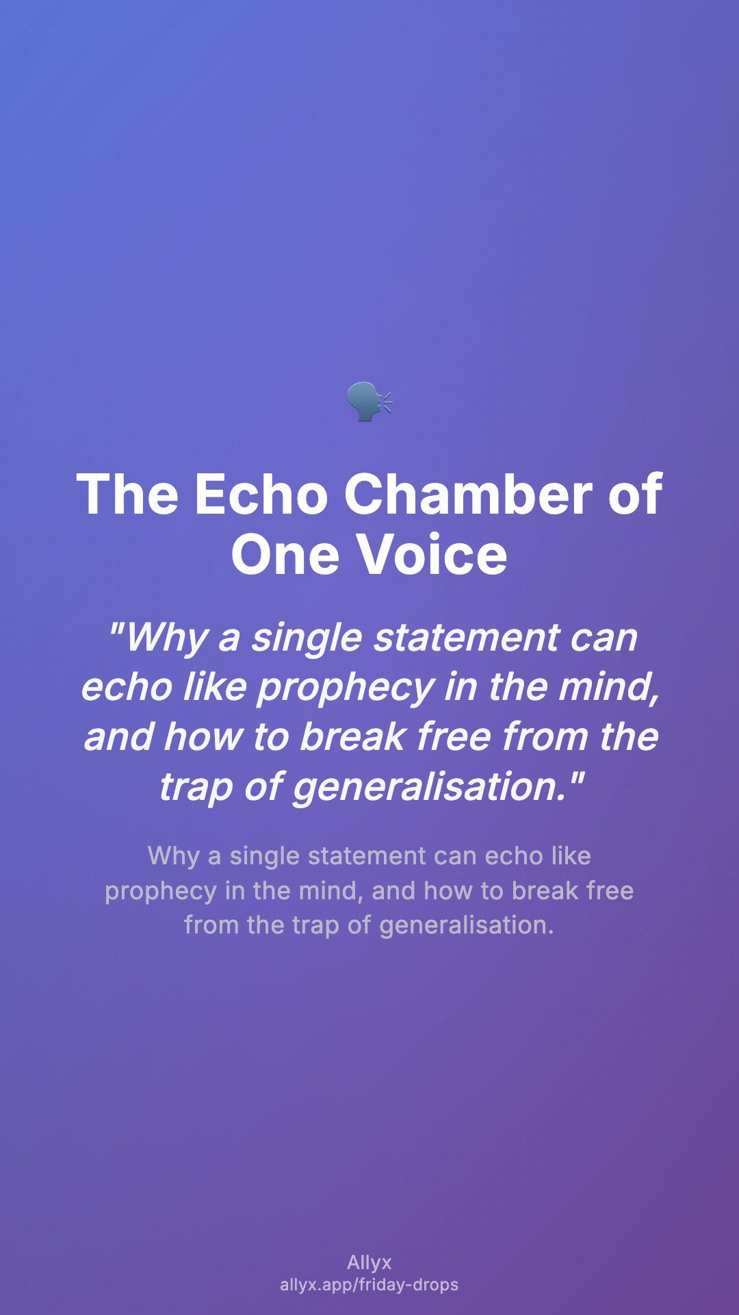 Shareable story card for The Echo Chamber of One Voice