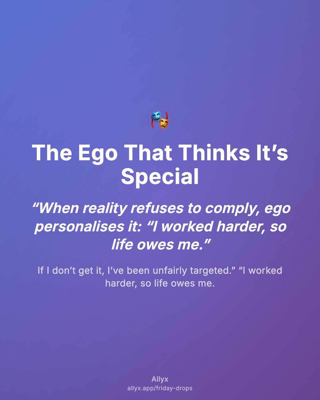 Shareable quote card for The Ego That Thinks It’s Special