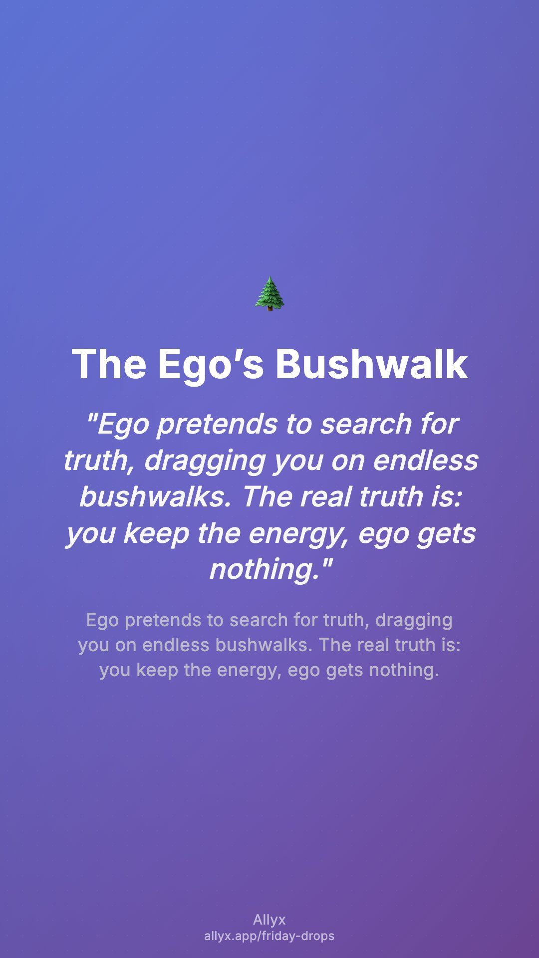 Shareable story card for The Ego’s Bushwalk