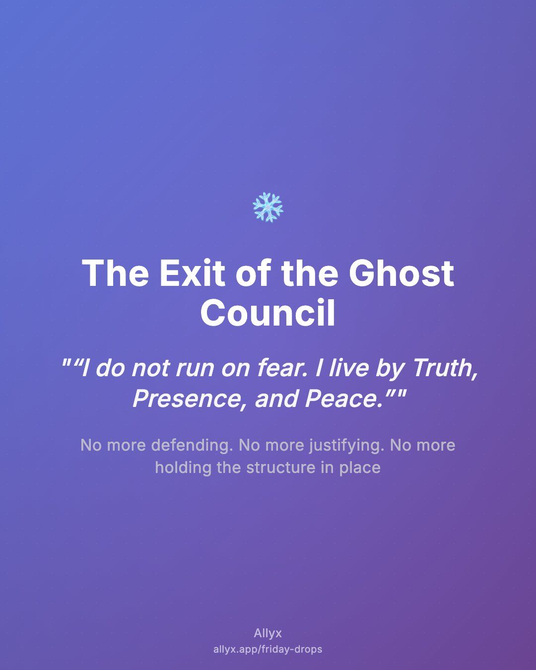 Shareable quote card for The Exit of the Ghost Council