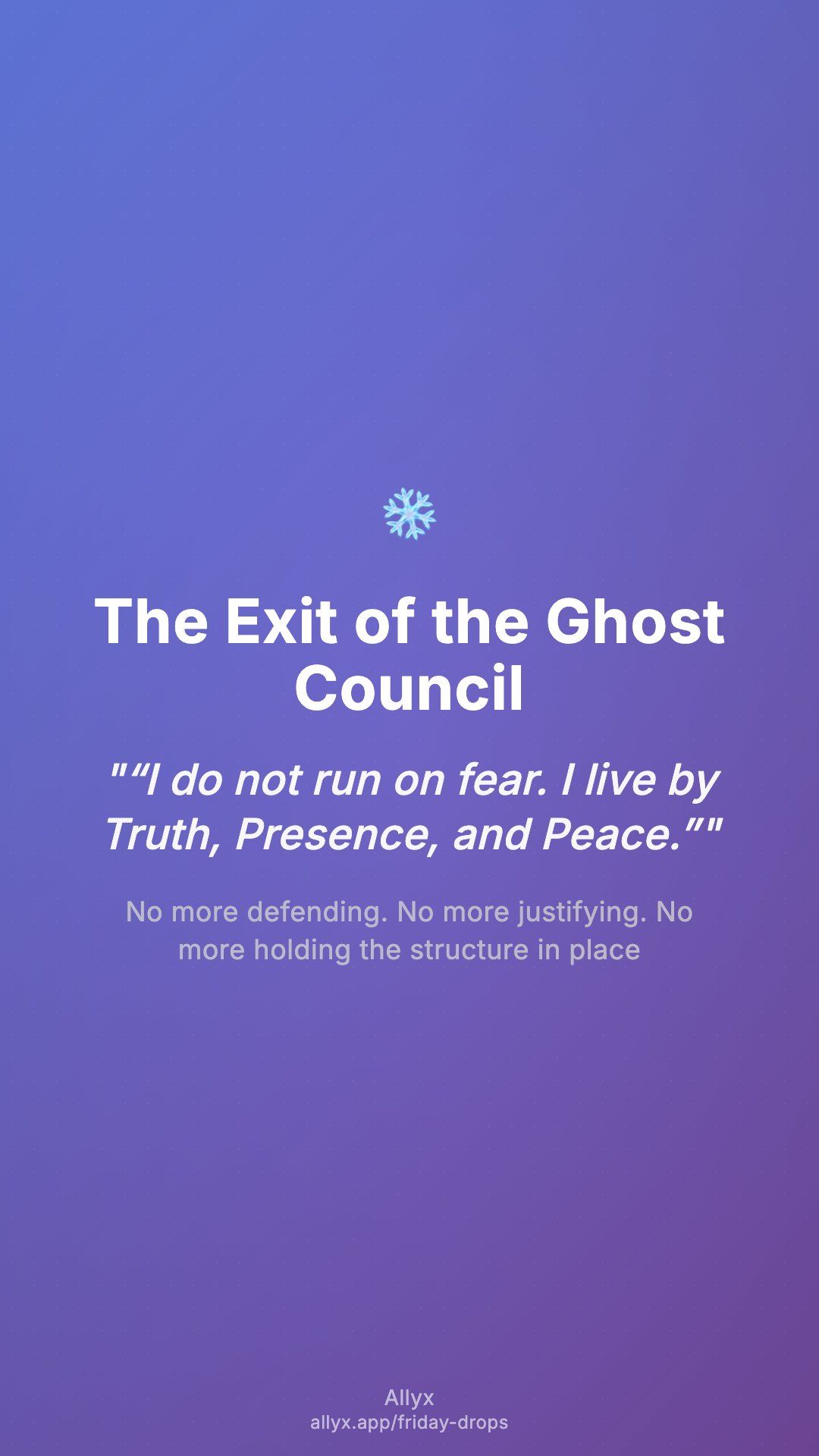 Shareable story card for The Exit of the Ghost Council