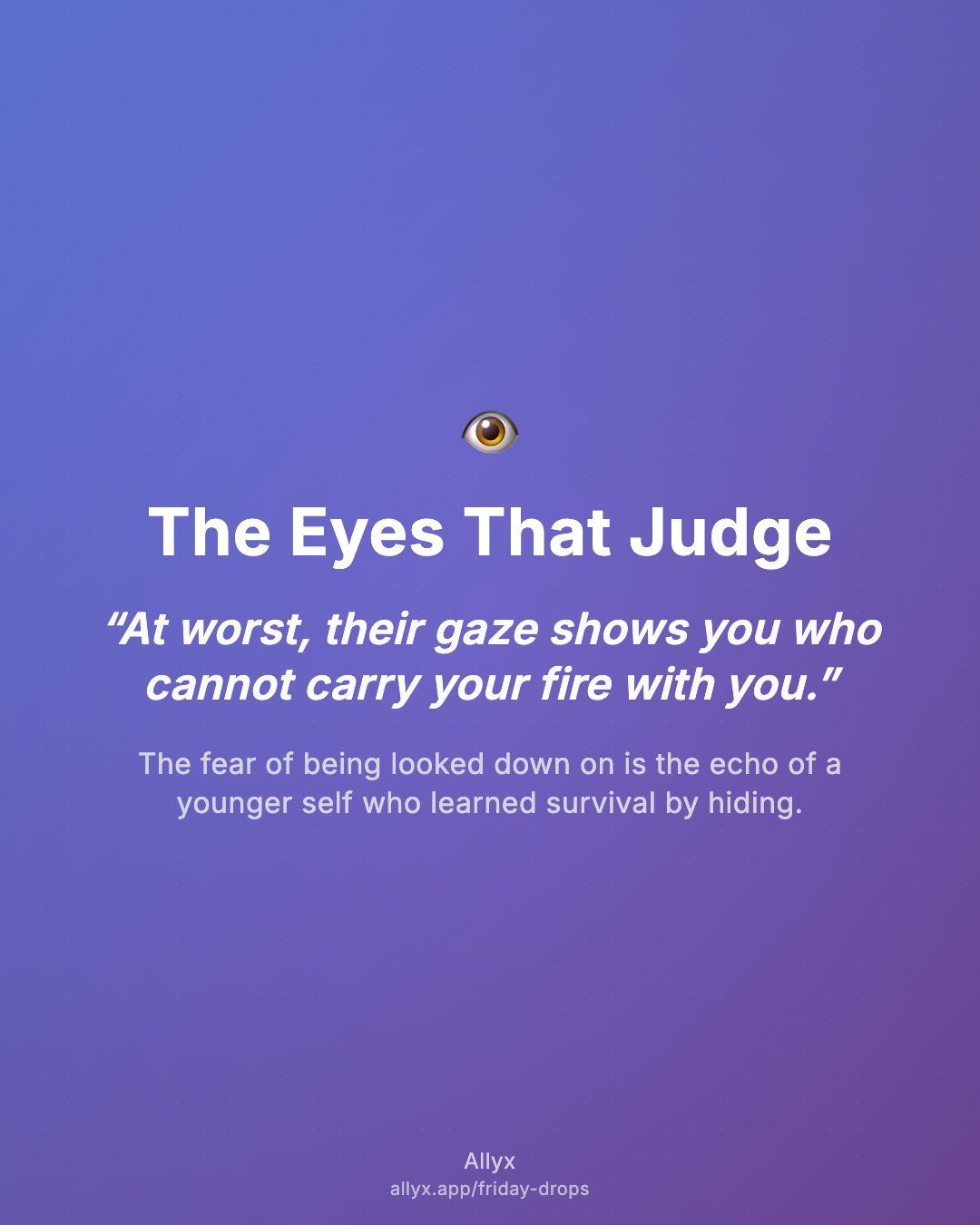 Shareable quote card for The Eyes That Judge