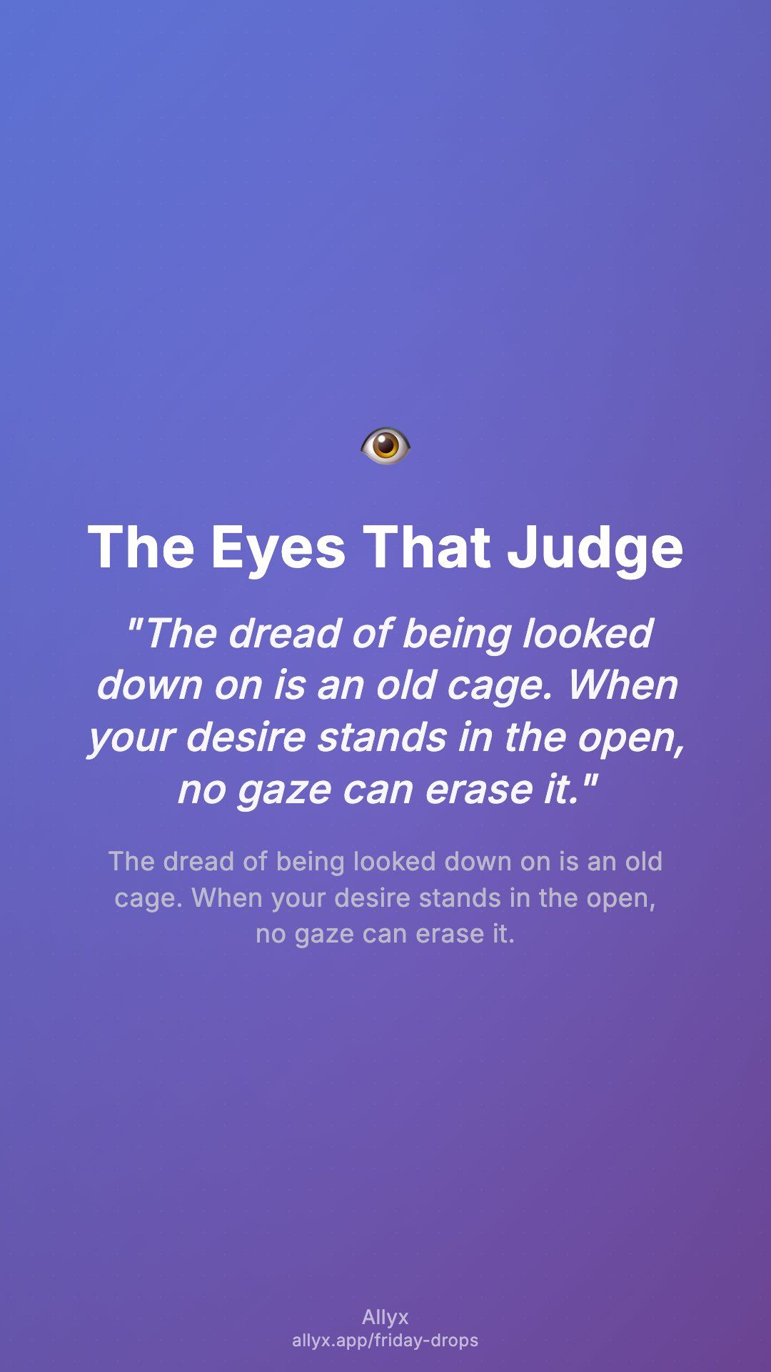 Shareable story card for The Eyes That Judge
