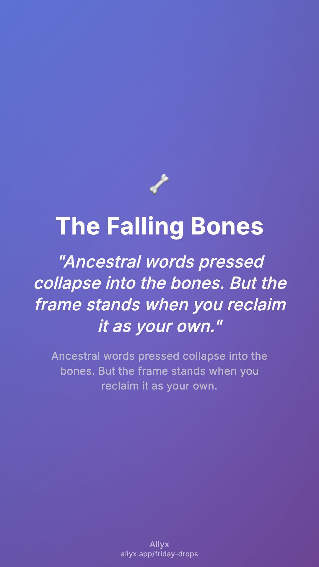 Shareable story card for The Falling Bones