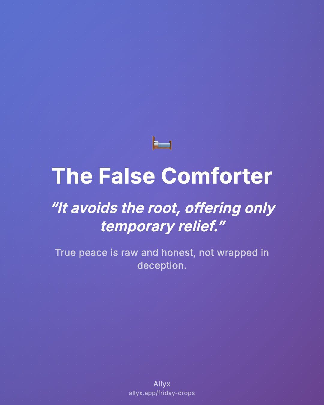 Shareable quote card for The False Comforter