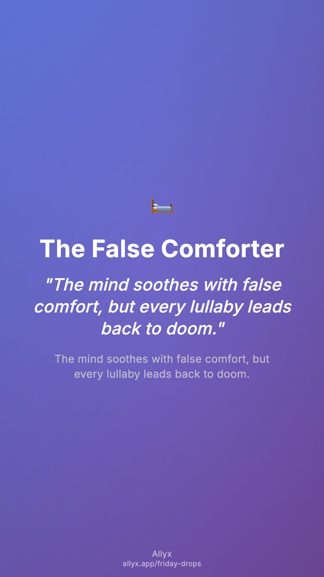 Shareable story card for The False Comforter