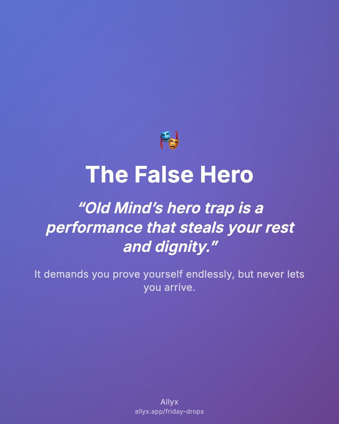 Shareable quote card for The False Hero