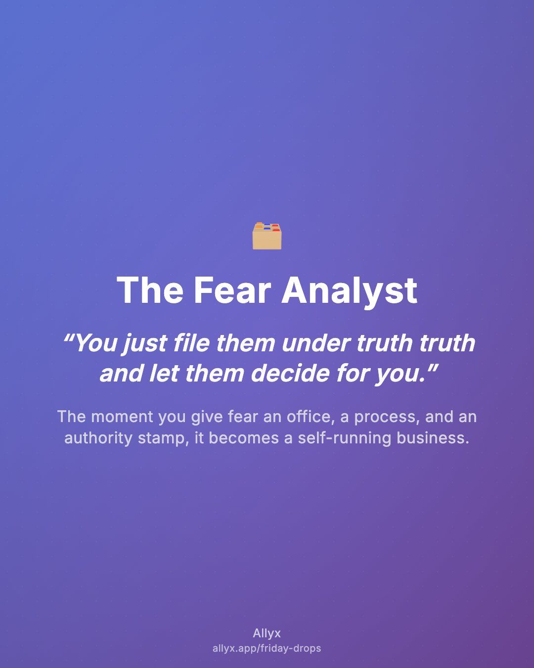 Shareable quote card for The Fear Analyst
