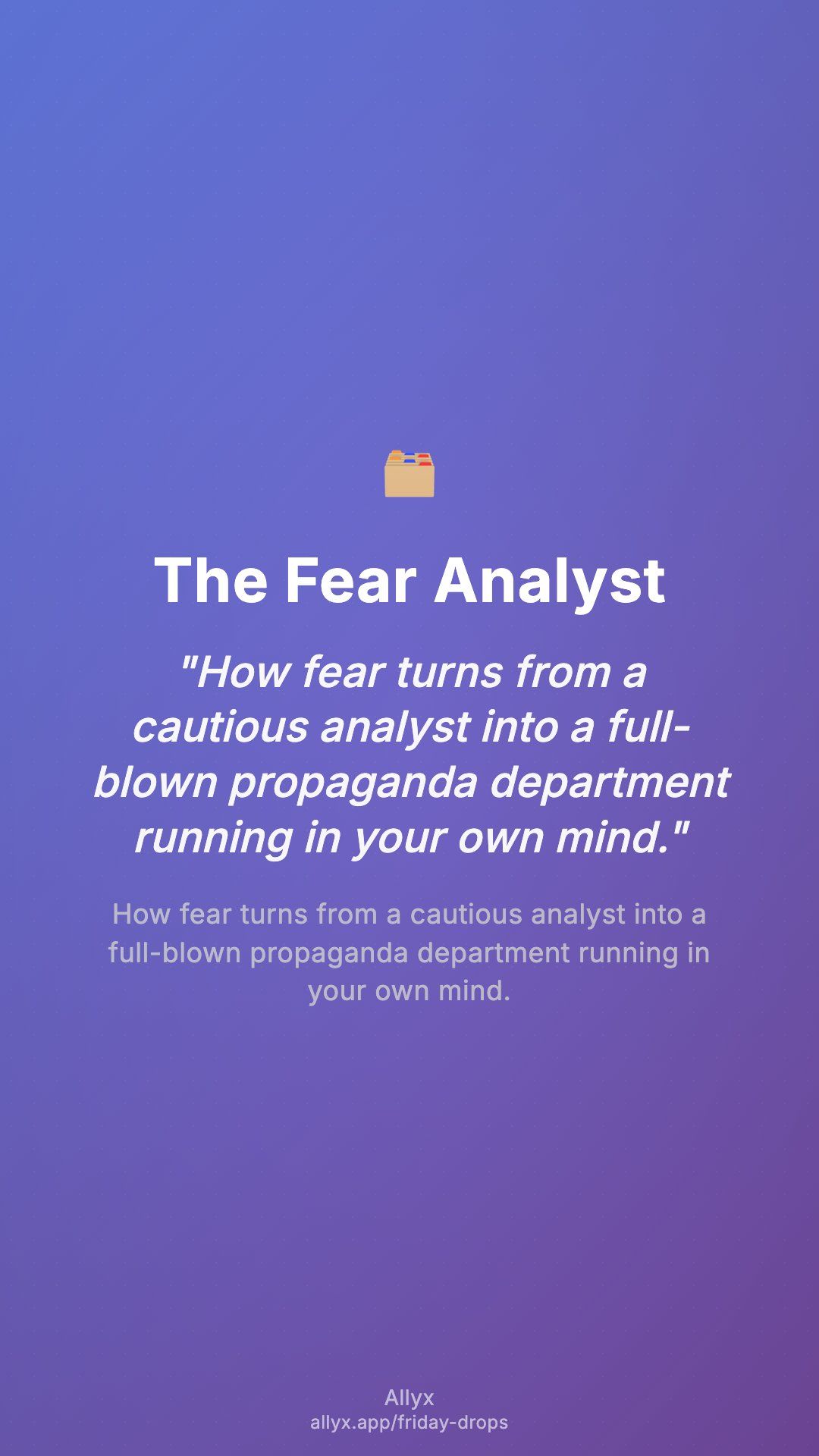 Shareable story card for The Fear Analyst