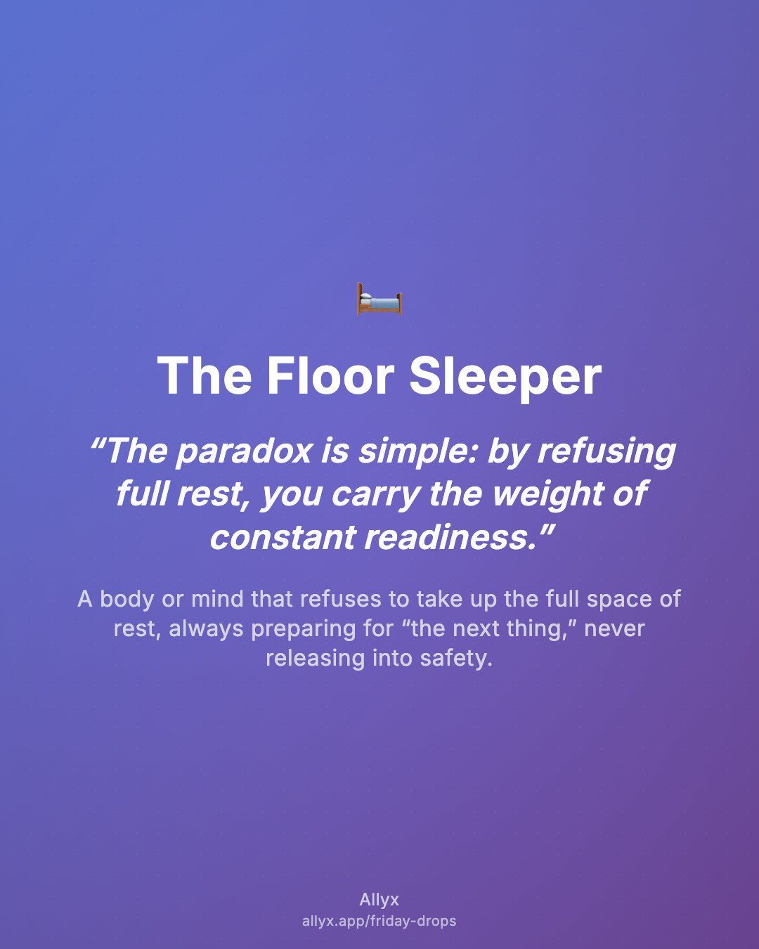 Shareable quote card for The Floor Sleeper