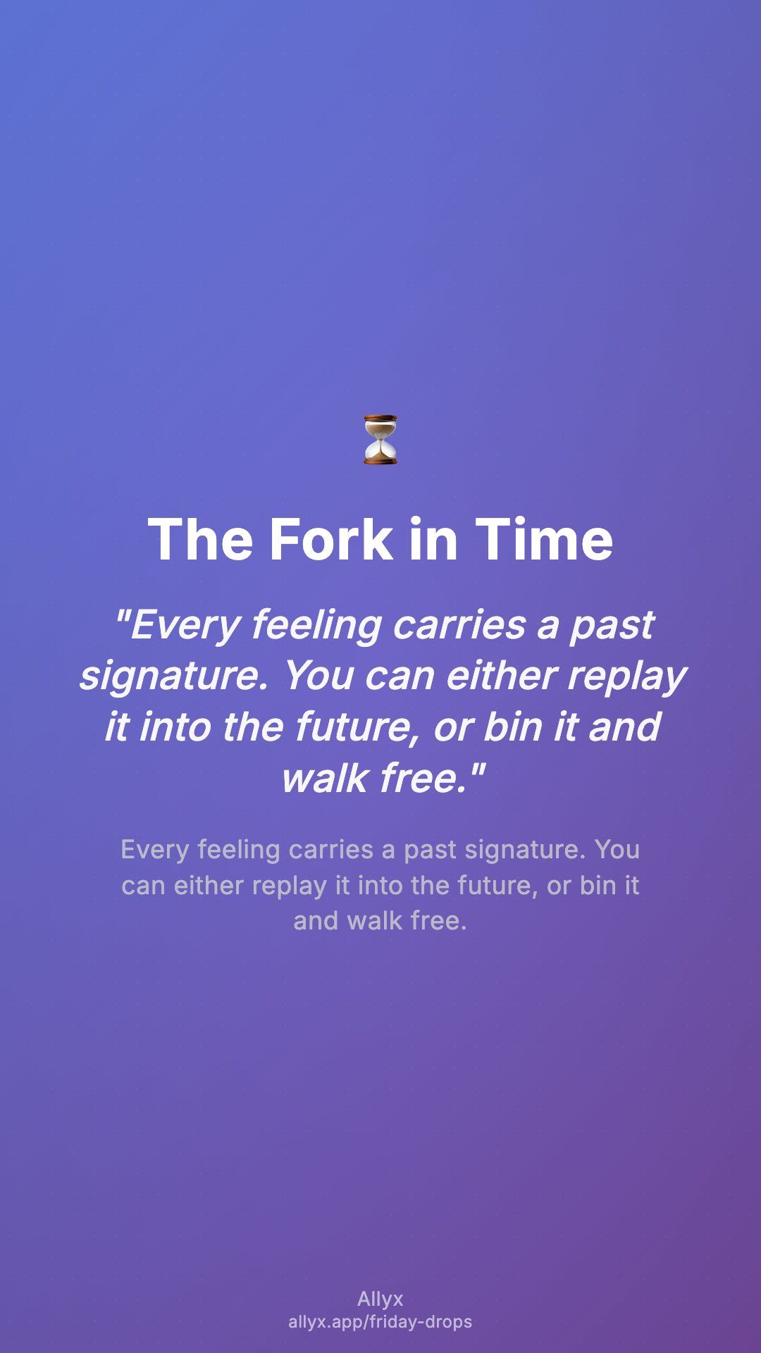 Shareable story card for The Fork in Time