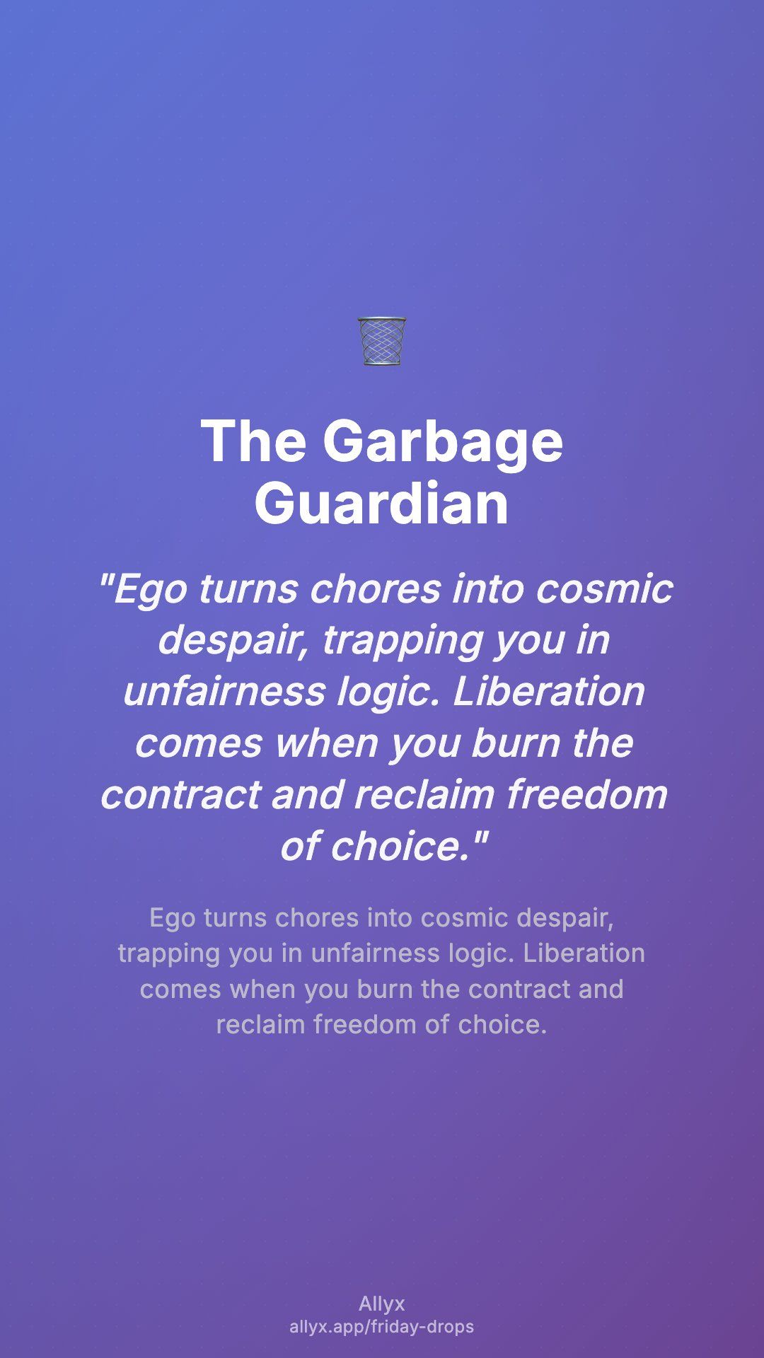 Shareable story card for The Garbage Guardian